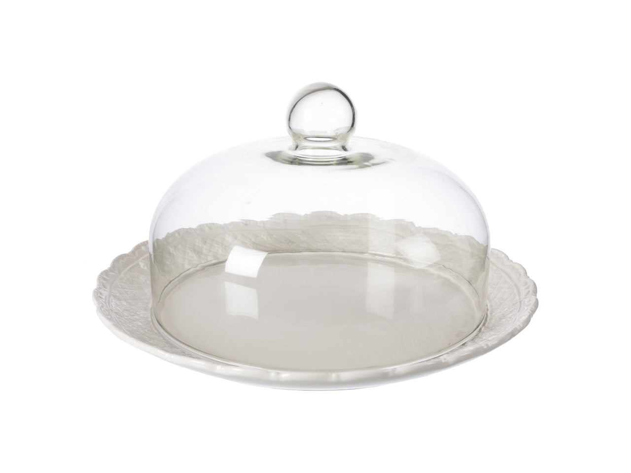 Tortiera lace c/cupola vetro d.33xh.20