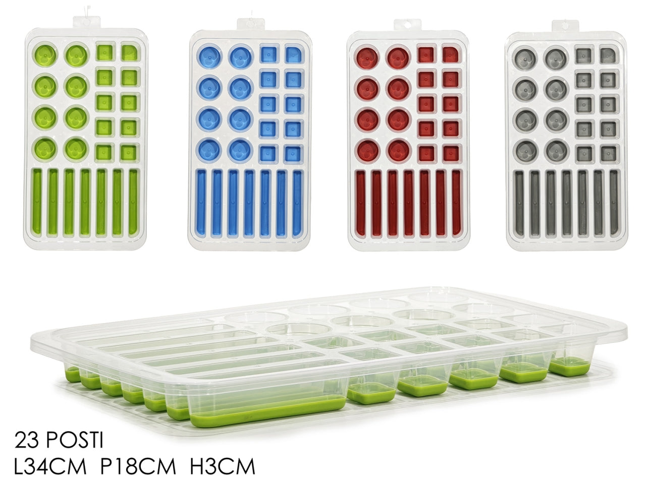 Forma cubetti ghiaccio da 23 posti in 4 colori assortiti