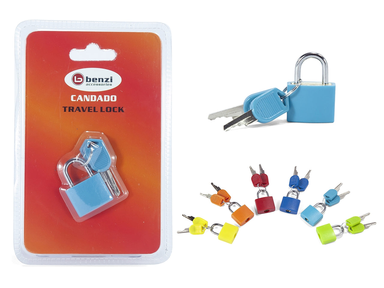 Lucchetto da viaggio con chiave colori assortiti