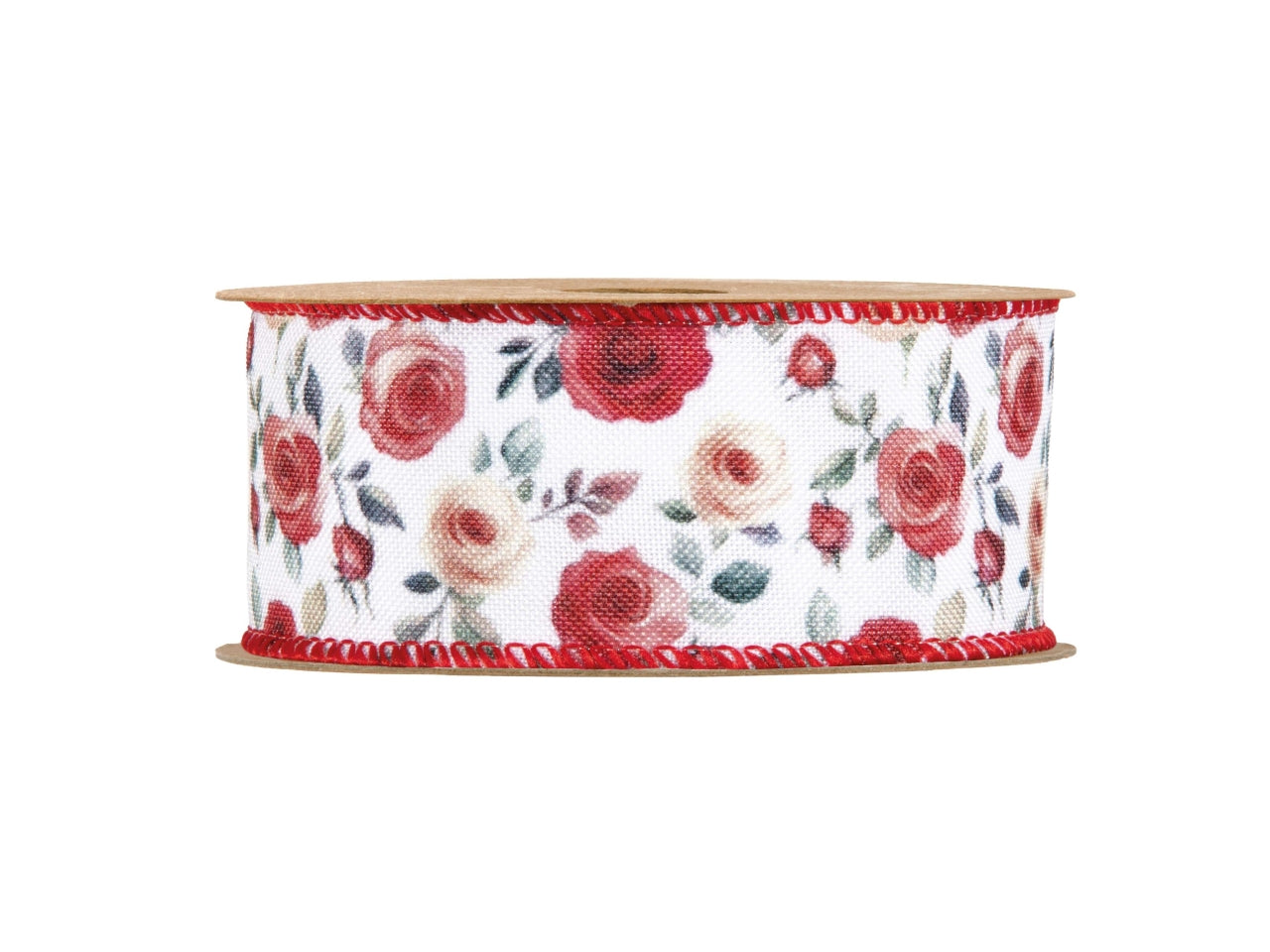 Nastro con rose in poliestere 4cmx10mt