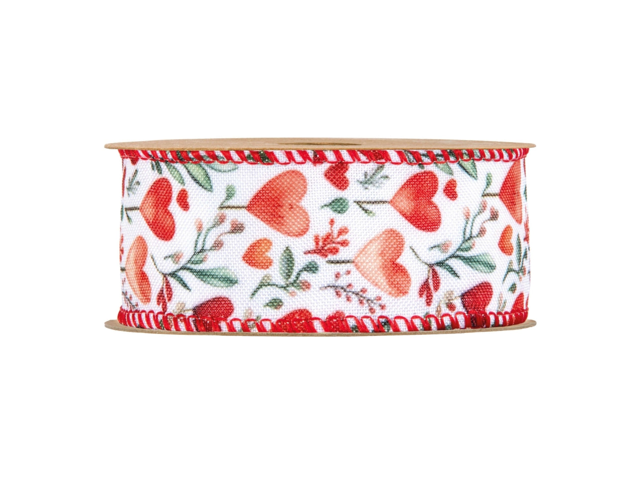 Nastro con cuori in poliestere 4cmx15mt