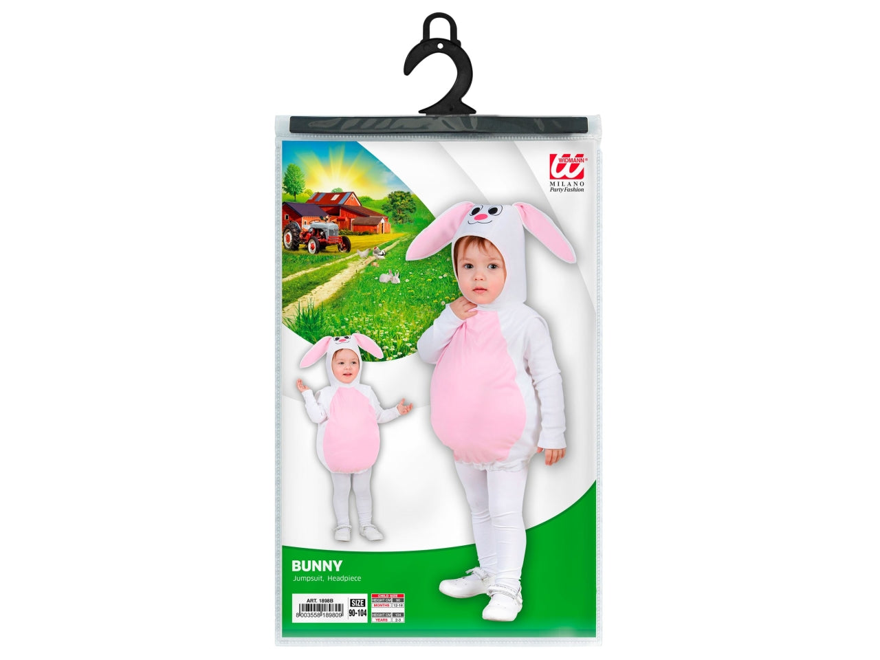 Costume baby coniglietto 90-104cm 1-3 anni