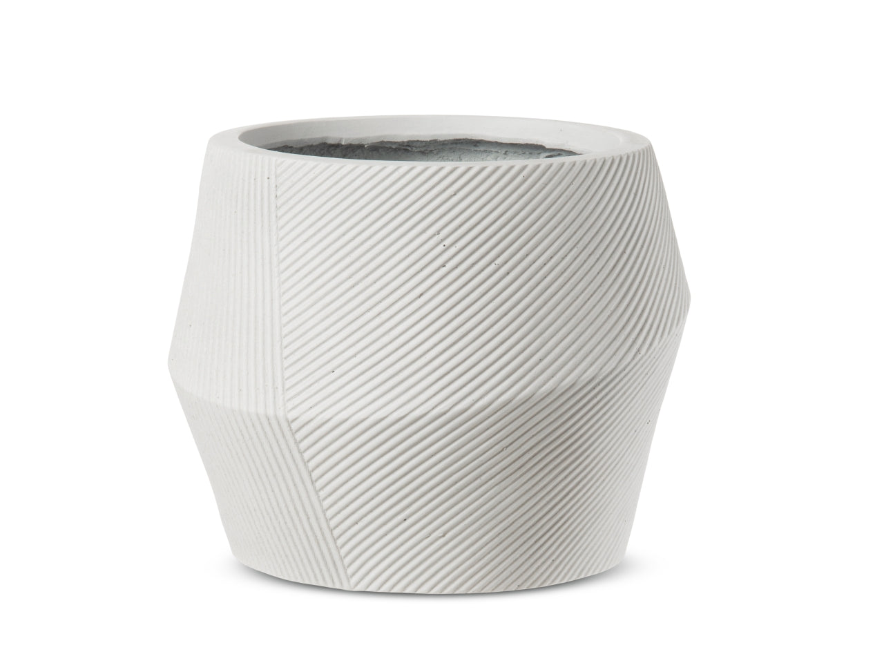 Irok cachepot d.33xh.28cm bianco
