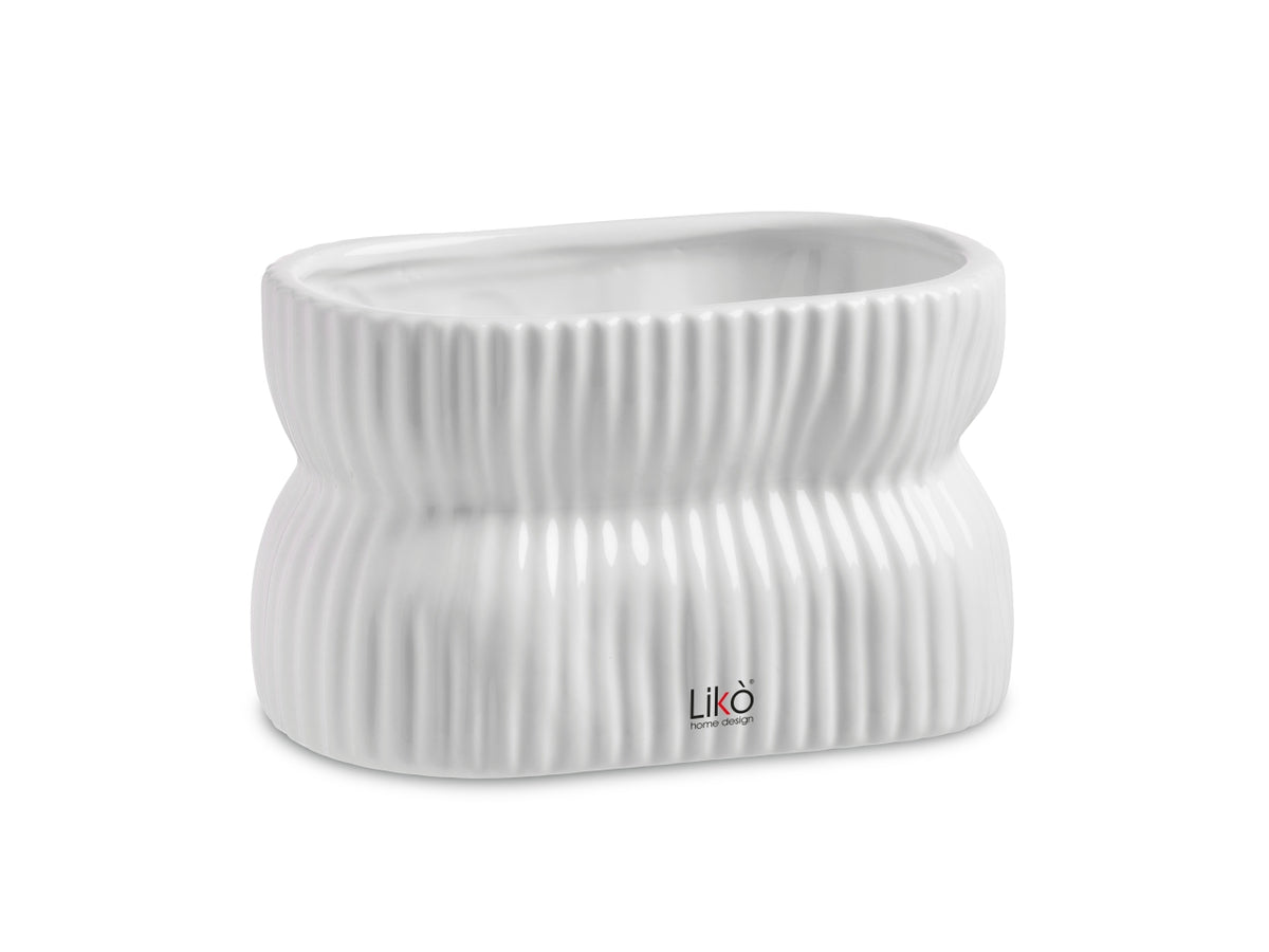 Linfa cachepot d.17,5x11,6xh.10,2cm bianco