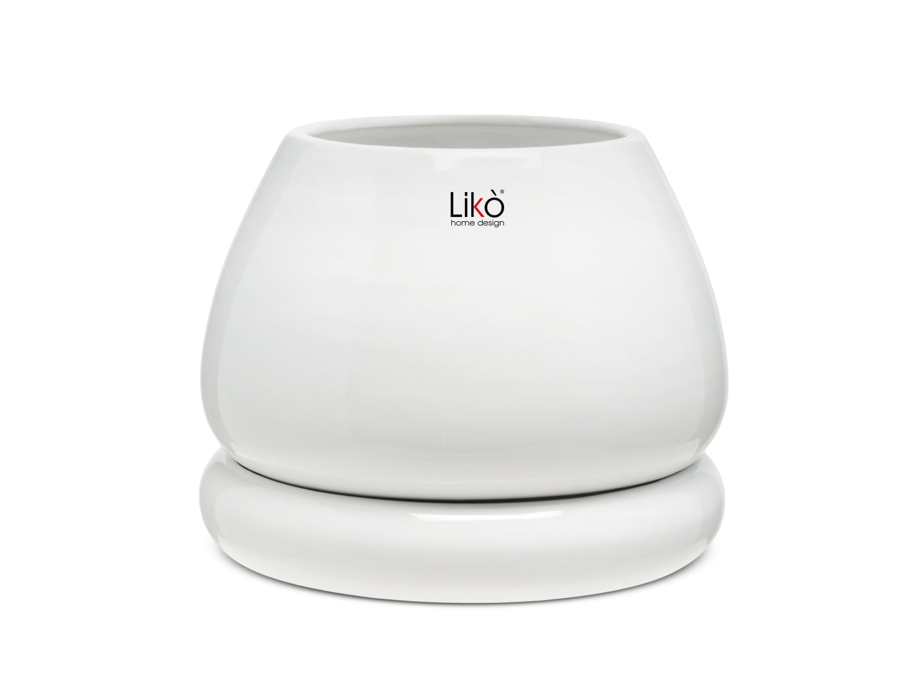 Niko Vaso d.15xh.16cm con plate bianco