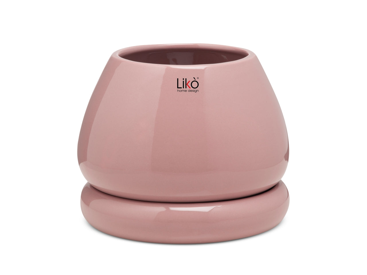 Niko Vaso d.15xh.16cm con plate mauve