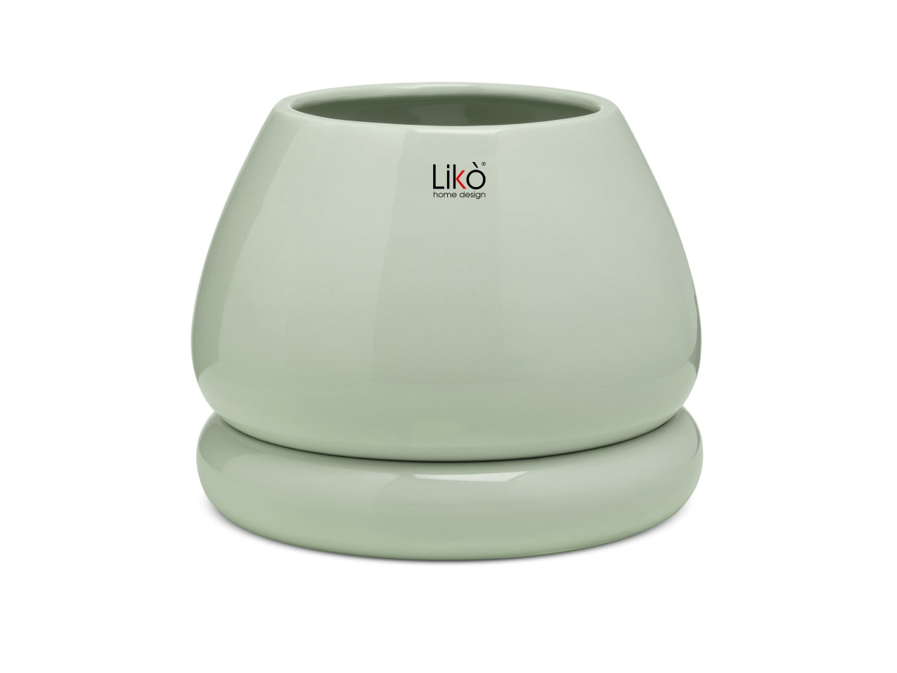 Niko Vaso d.15xh.16cm con base verde