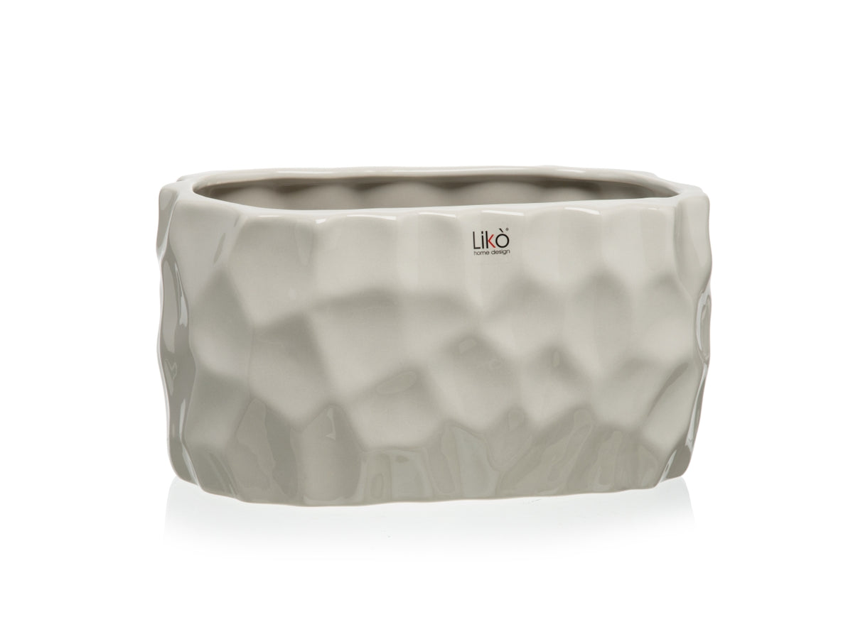 Itaca vaso 28x16,5xh.14,2cm tortora
