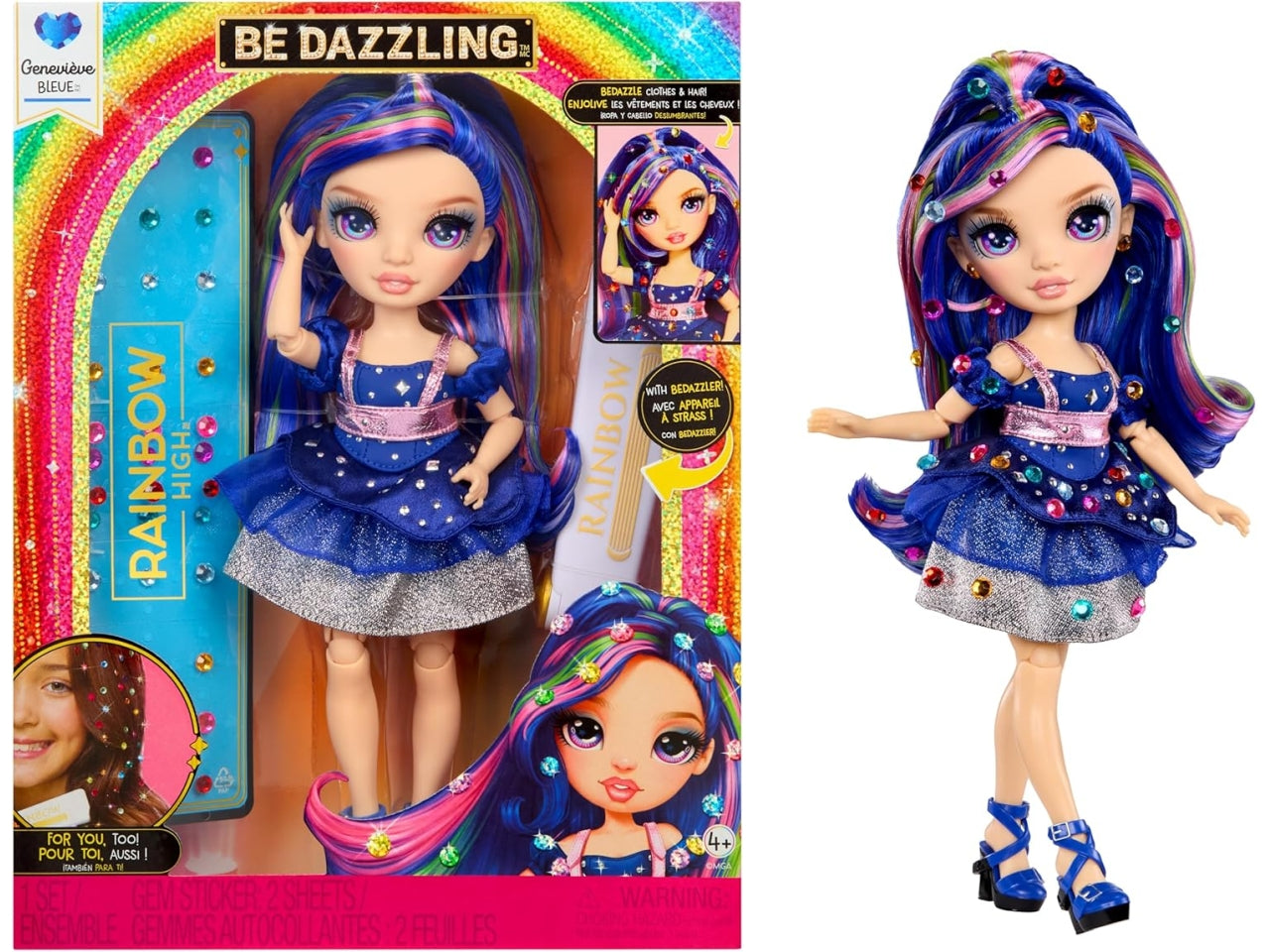 Rainbow high be dazzling fashion dolls- blue