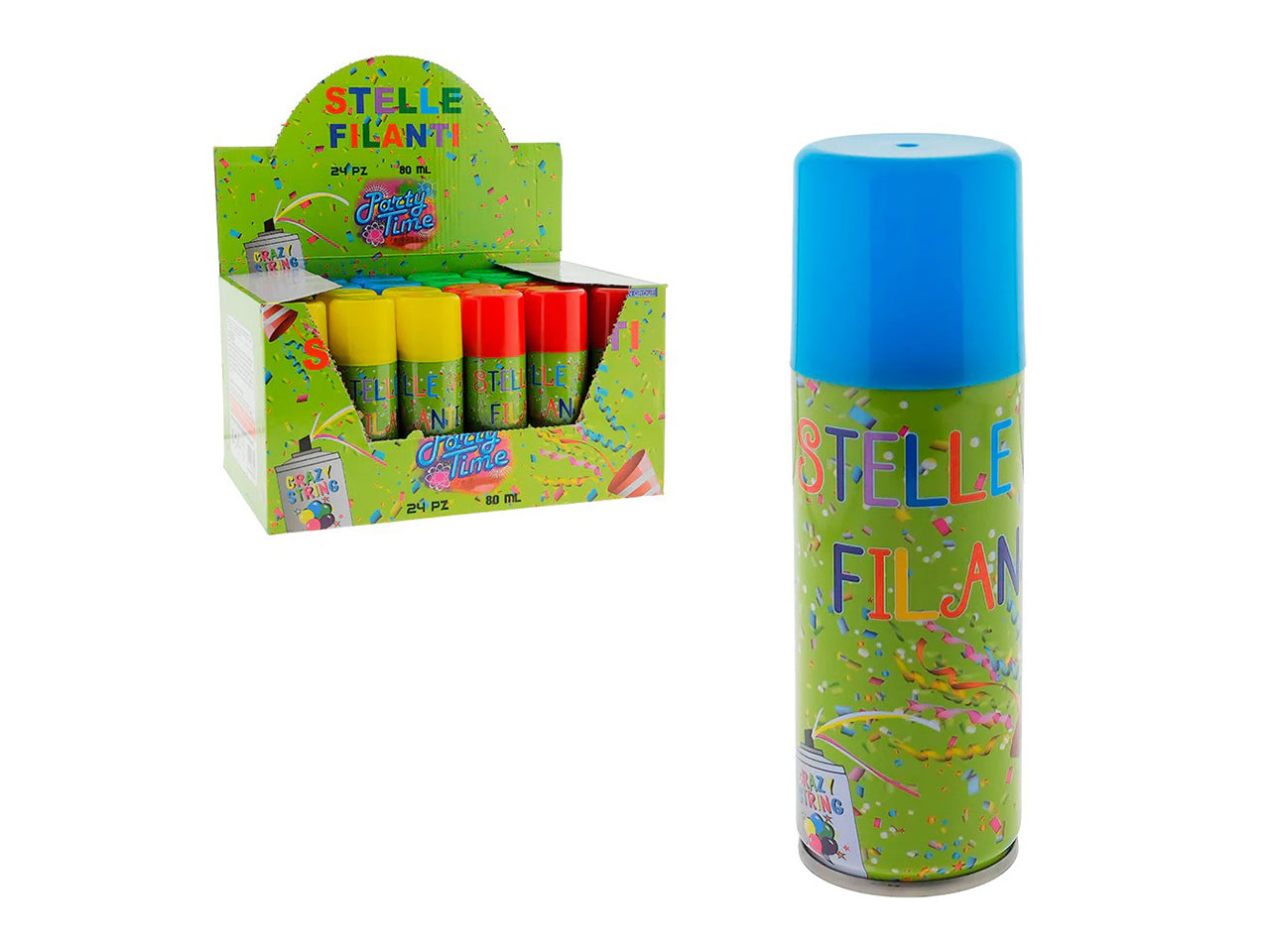 Stelle filanti spray 80ml in colori assortiti