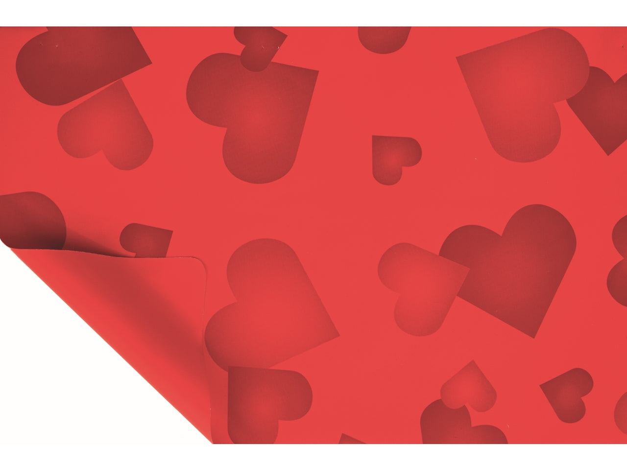 Bobina babe double face 1x25mt cuori con fondo rosso