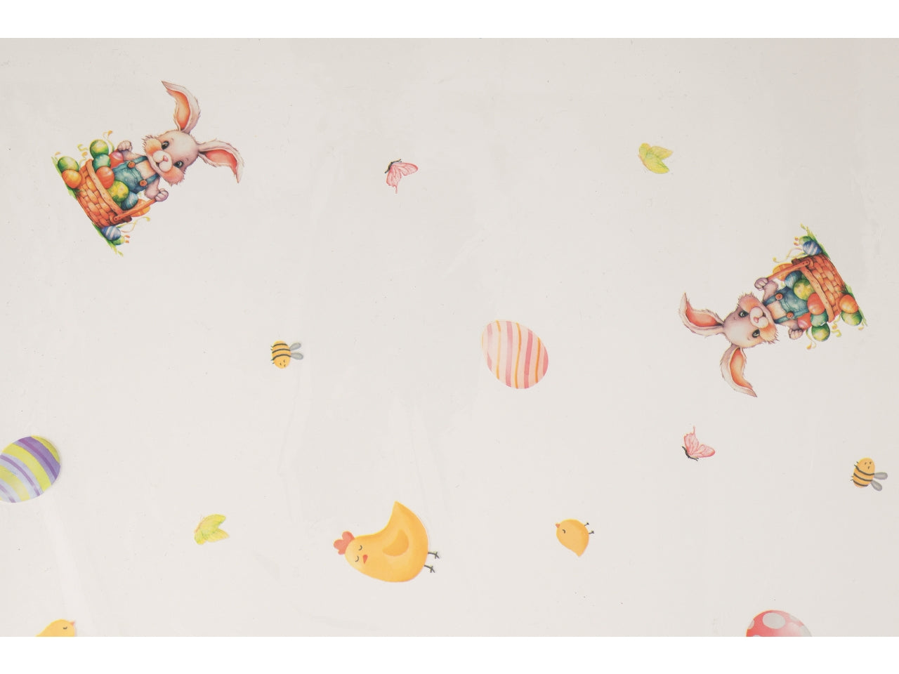 Fogli trasparenti con stampa rabbit & eggs 100x130cm in confezione da 50 pezzi