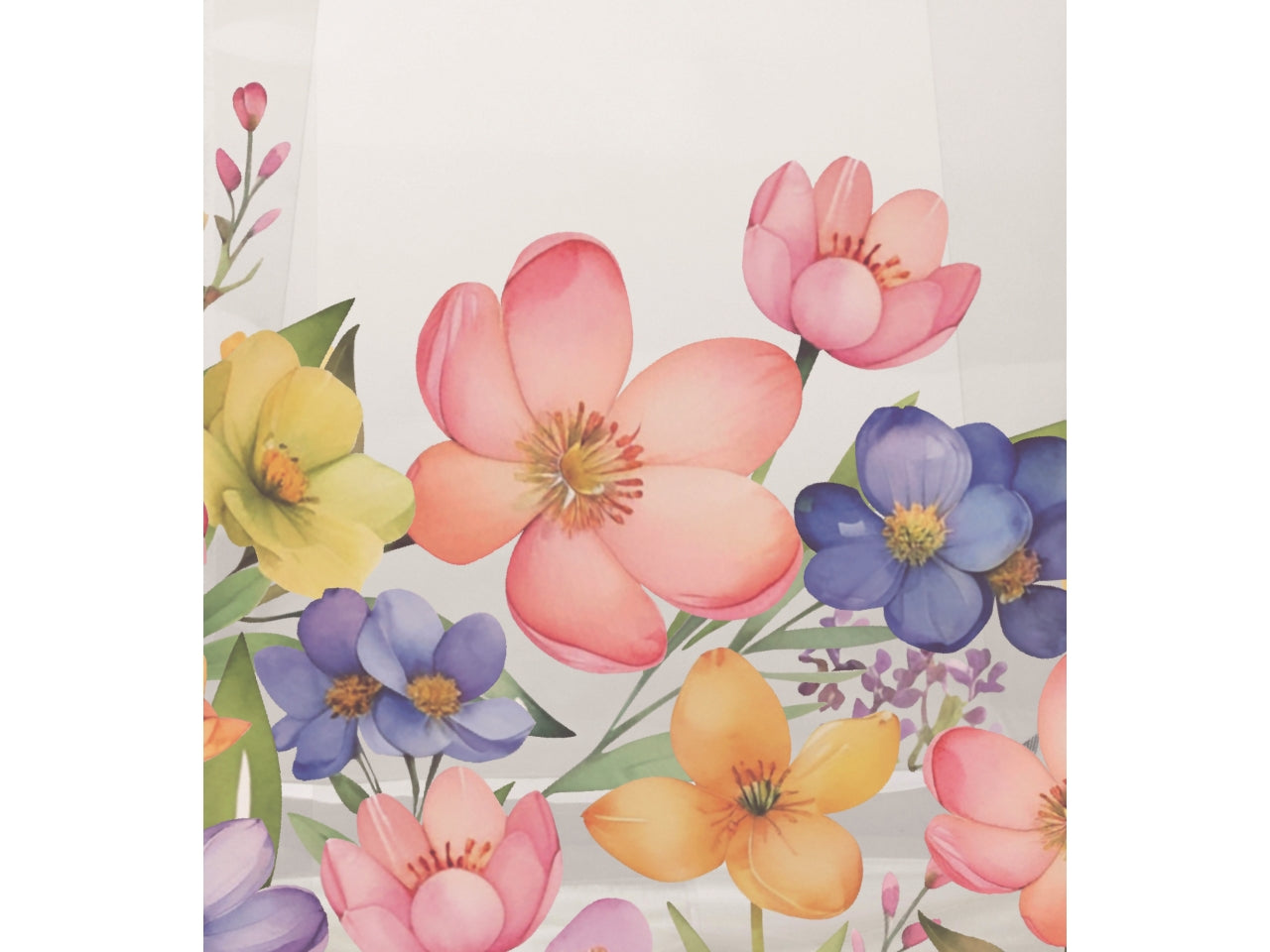 Buste trasparenti con stampa sweet flowers 10x30+6cm, confezione da 50 pezzi