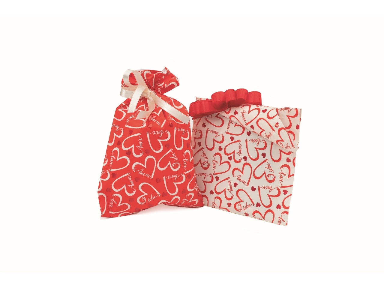 Buste love heart 35x50cm, confezione da 50 pezzi fondo bianco