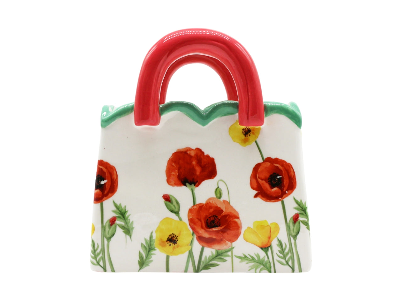 Vaso a borsa h.18,5cm rosso