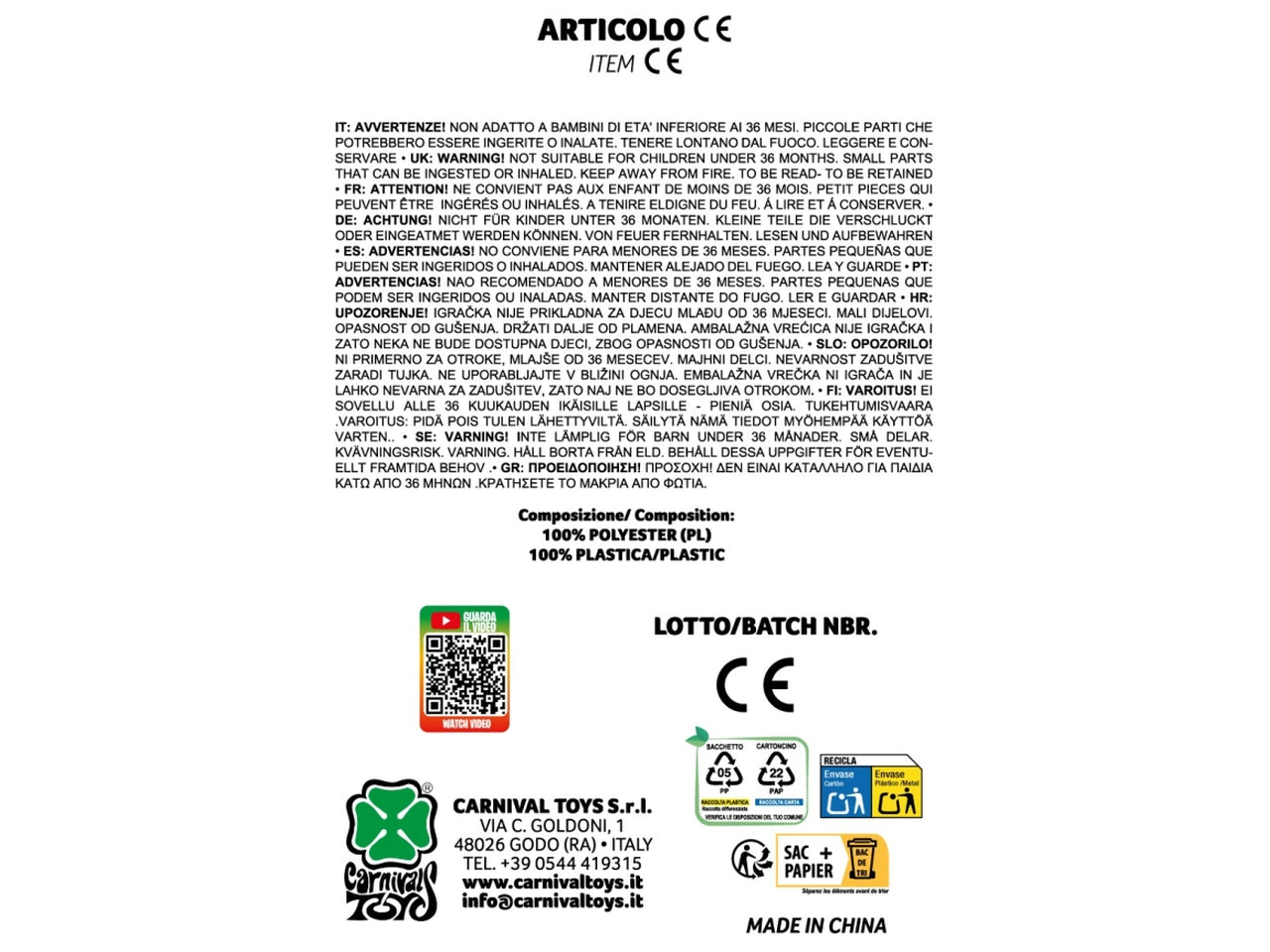 Bastone con pomello bianco e suono 80cm