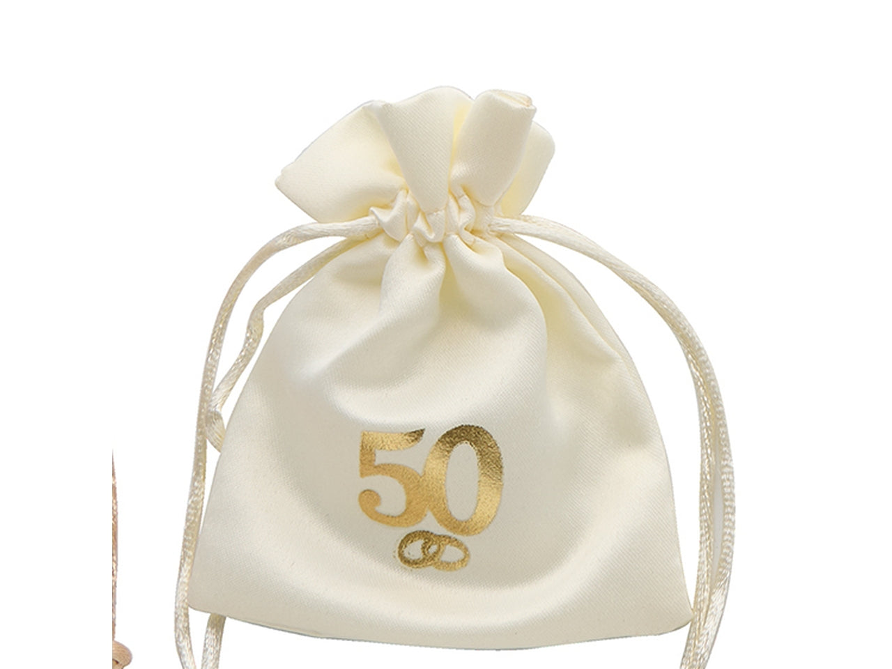 Sacchetto anniversario 50Â° 9x12cm oro