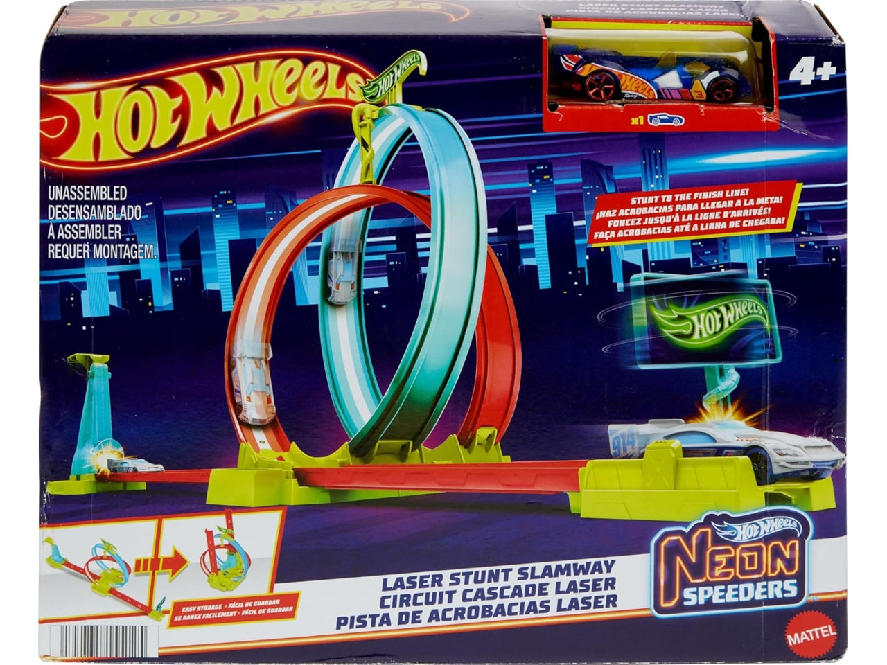 Hot wheels neon speeders laser stunt track