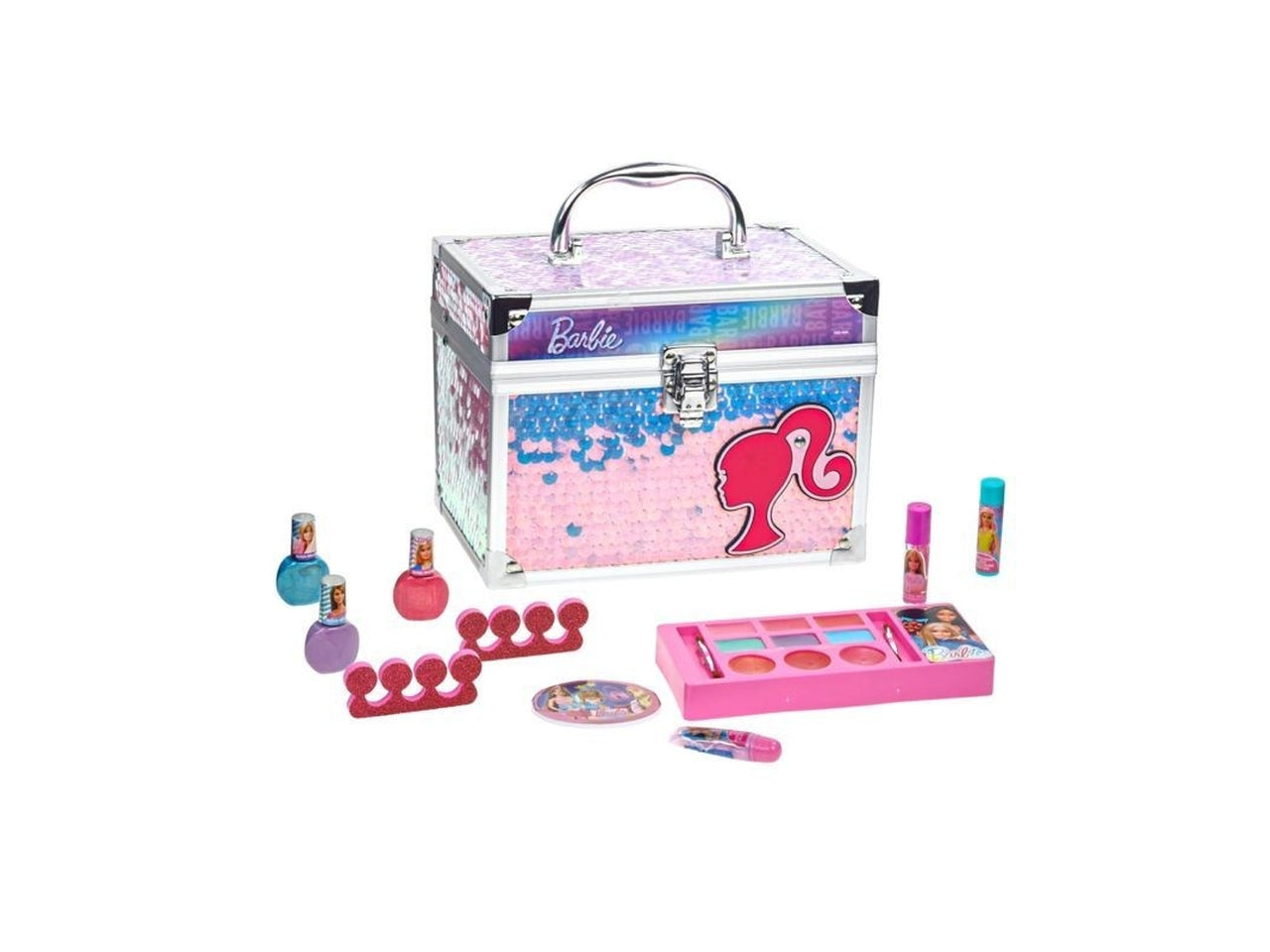 Barbie lip balm with train case 4 pz.