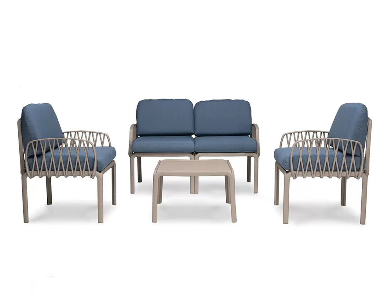 set portofino 4 posti Juta c/cuscini blu