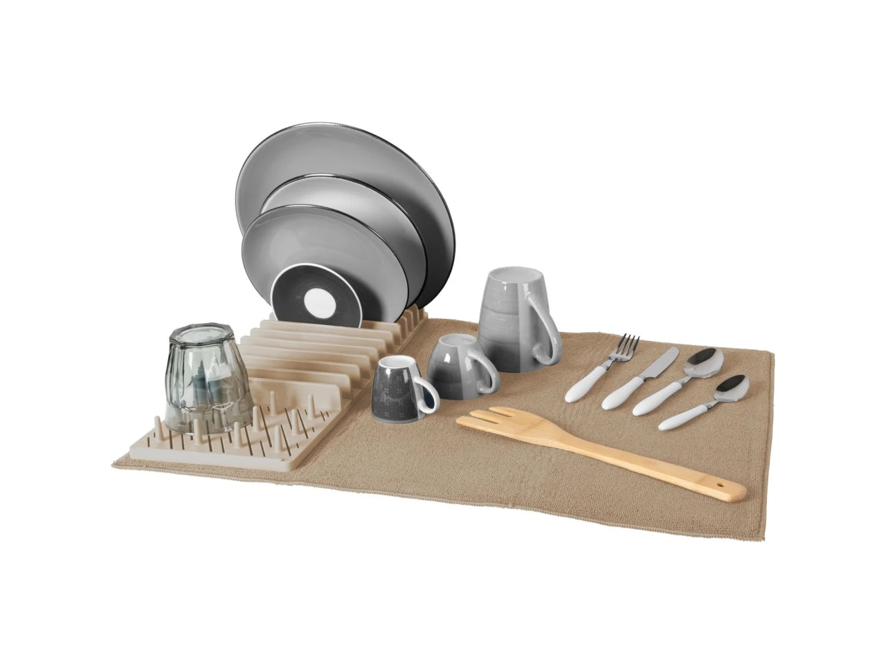 Set scolapiatti e tappetino salvagoccia 45x60cm in 3 colori assortiti