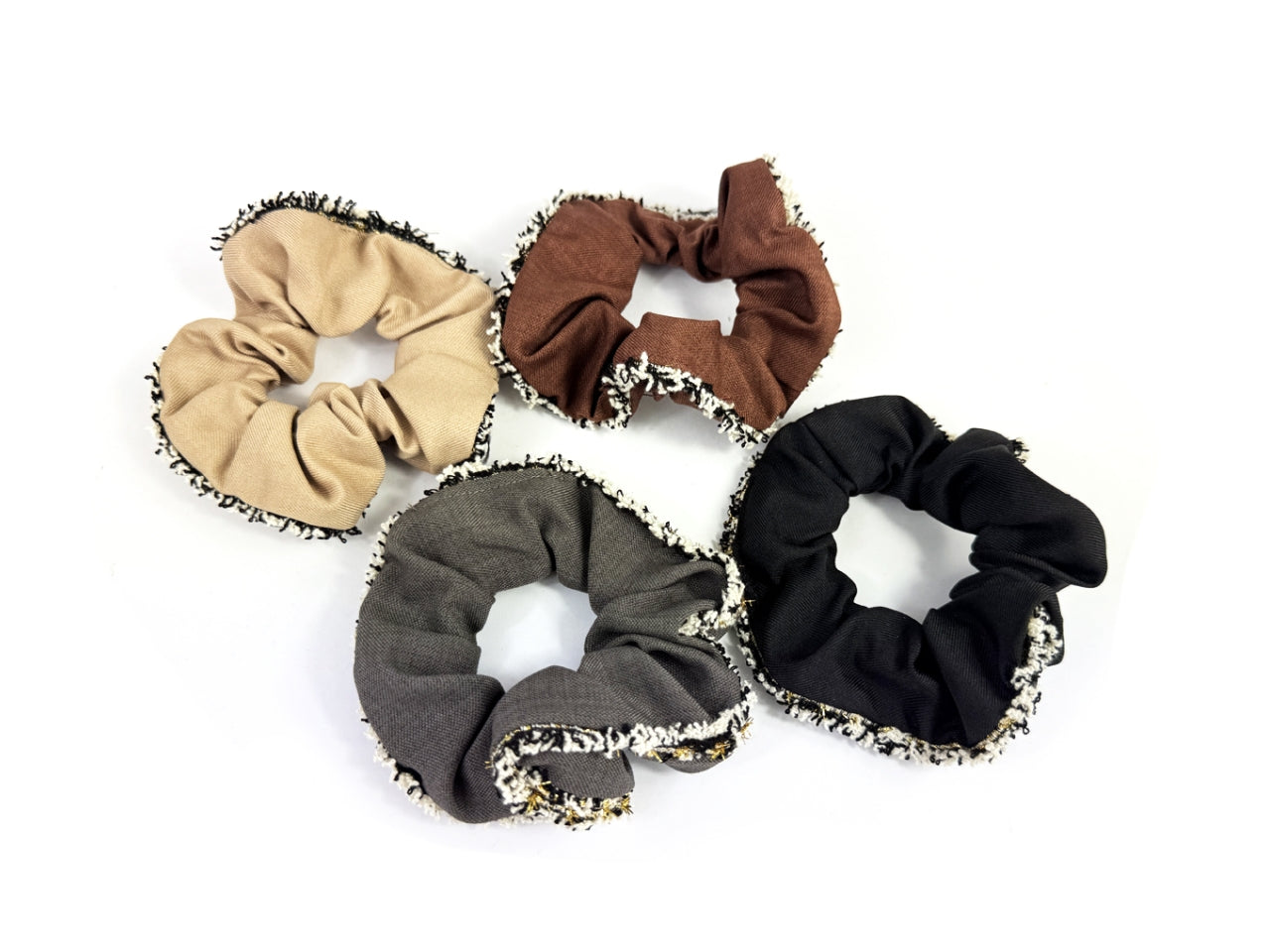 Scrunchies donna con bordo boucle'