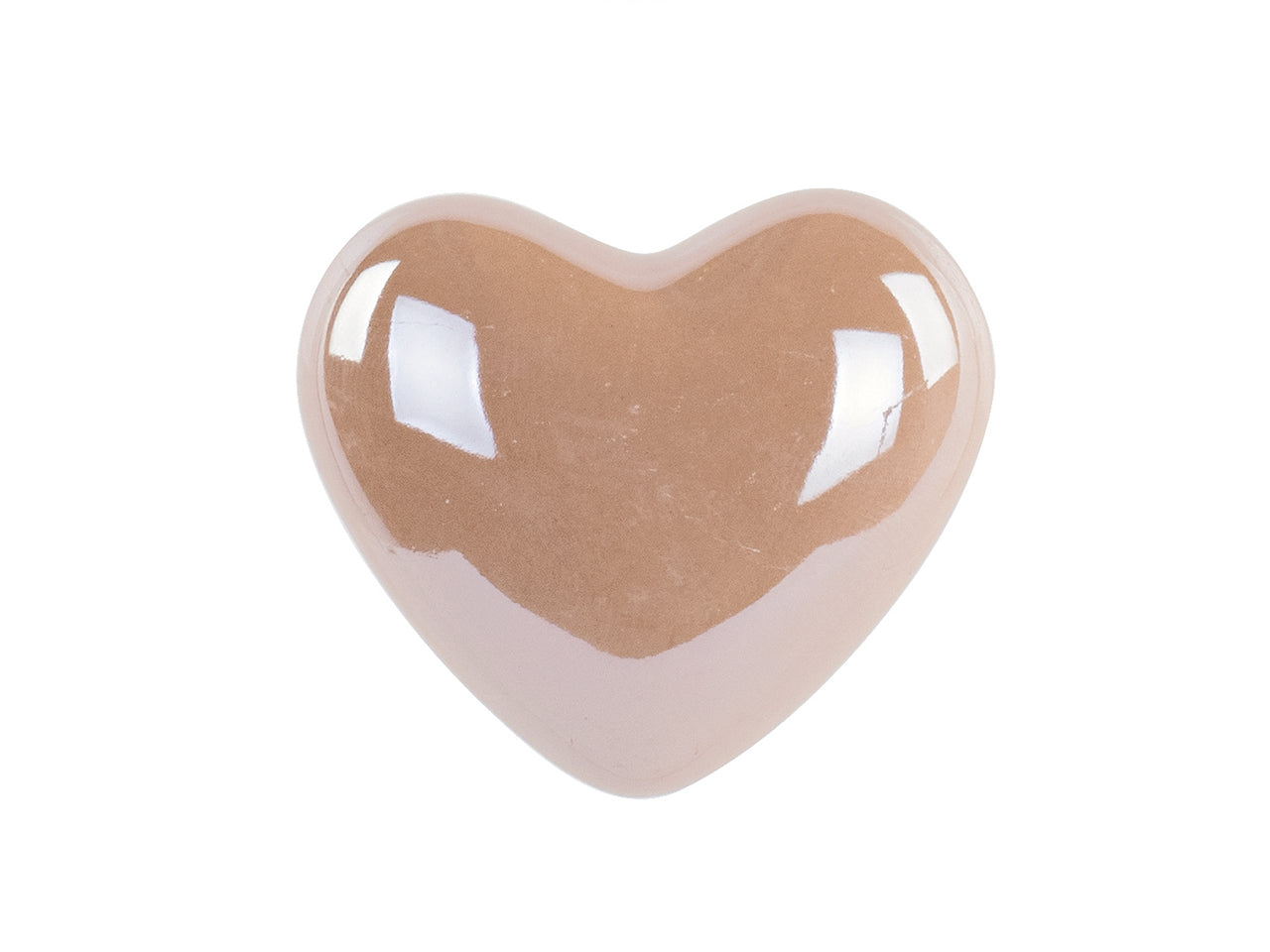 Cuore cipria perlato con calamita h.4cm