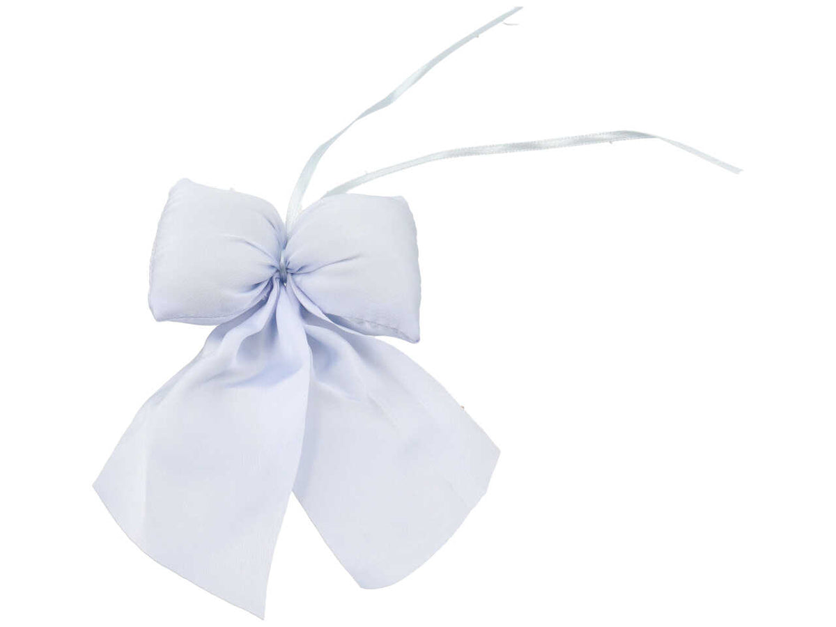 Fiocco chiffon azzurro polvere da appendere 9xh15cm