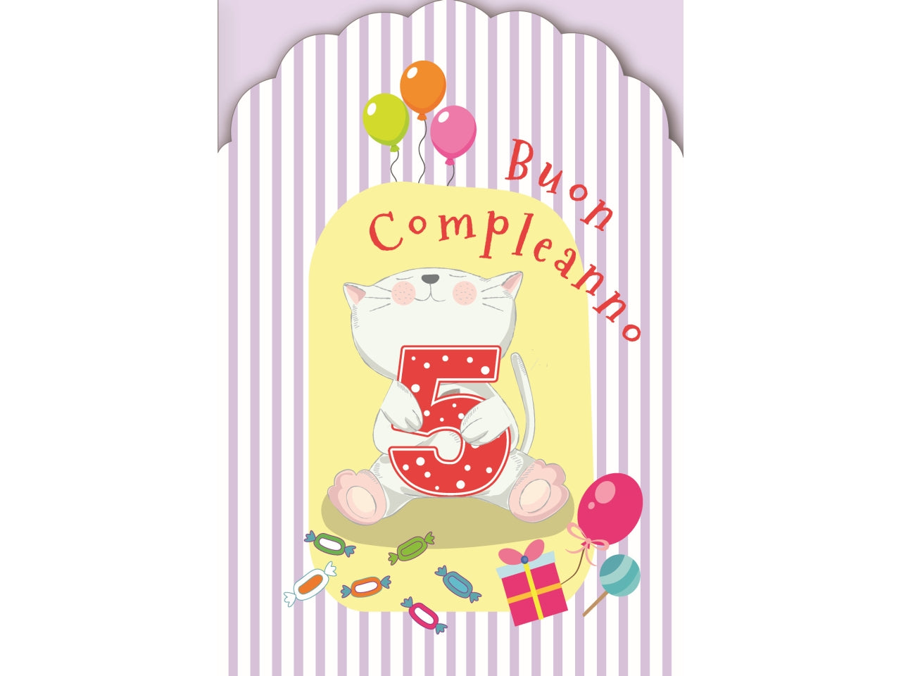 Biglietto buon compleanno 5Â° anno