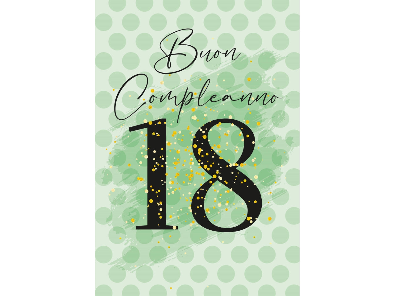 Biglietto buon compleanno 18 anni verde