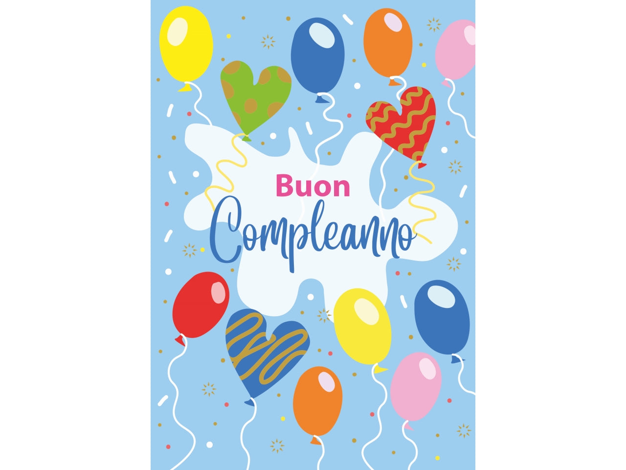 Biglietto buon compleanno palloncini