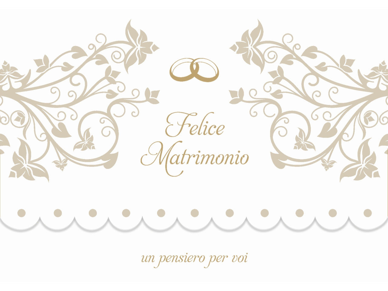 Biglietto portasoldi felice matrimonio oro