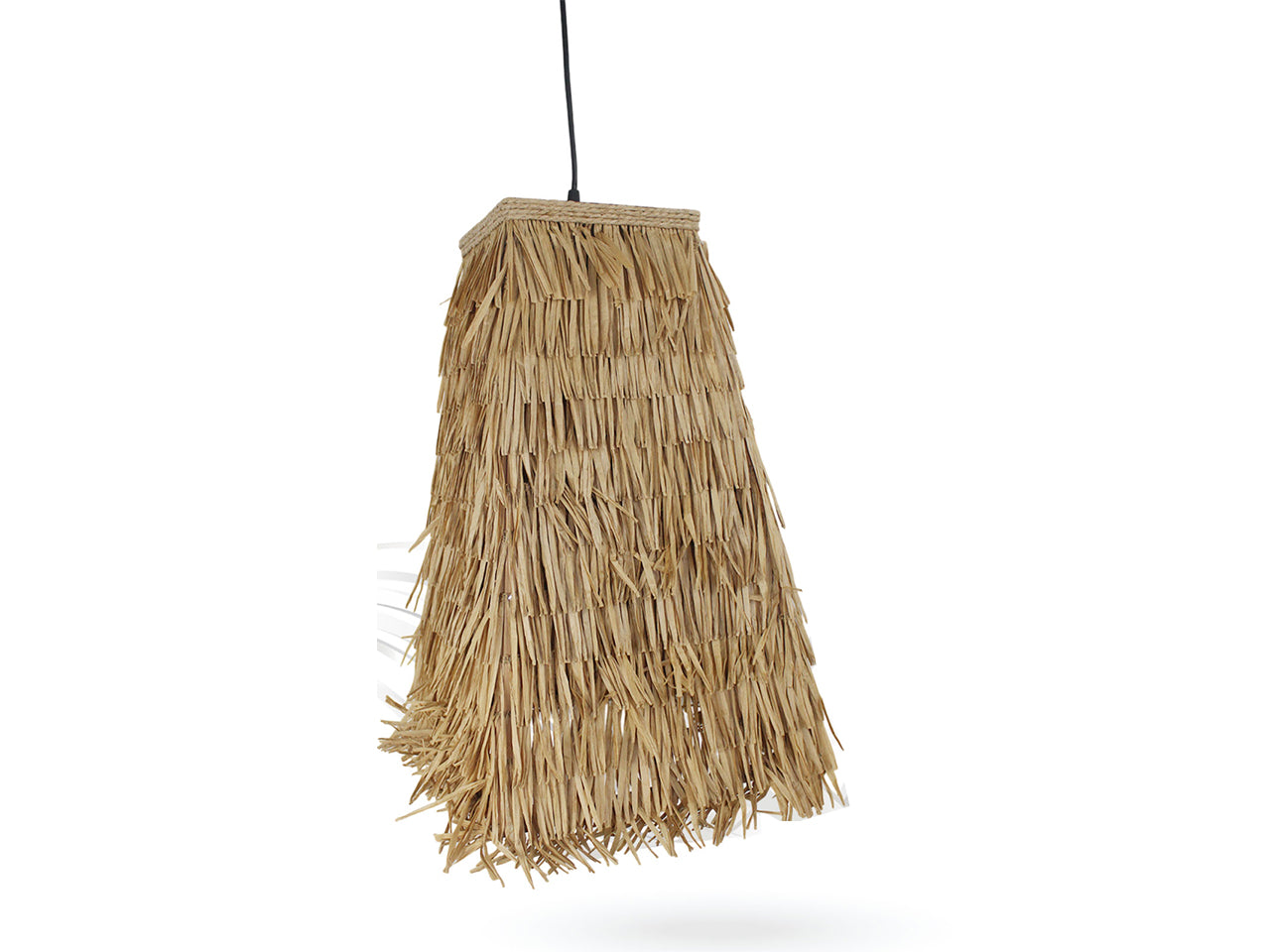 Lampadario in legno e bamboo 29x29x49cm