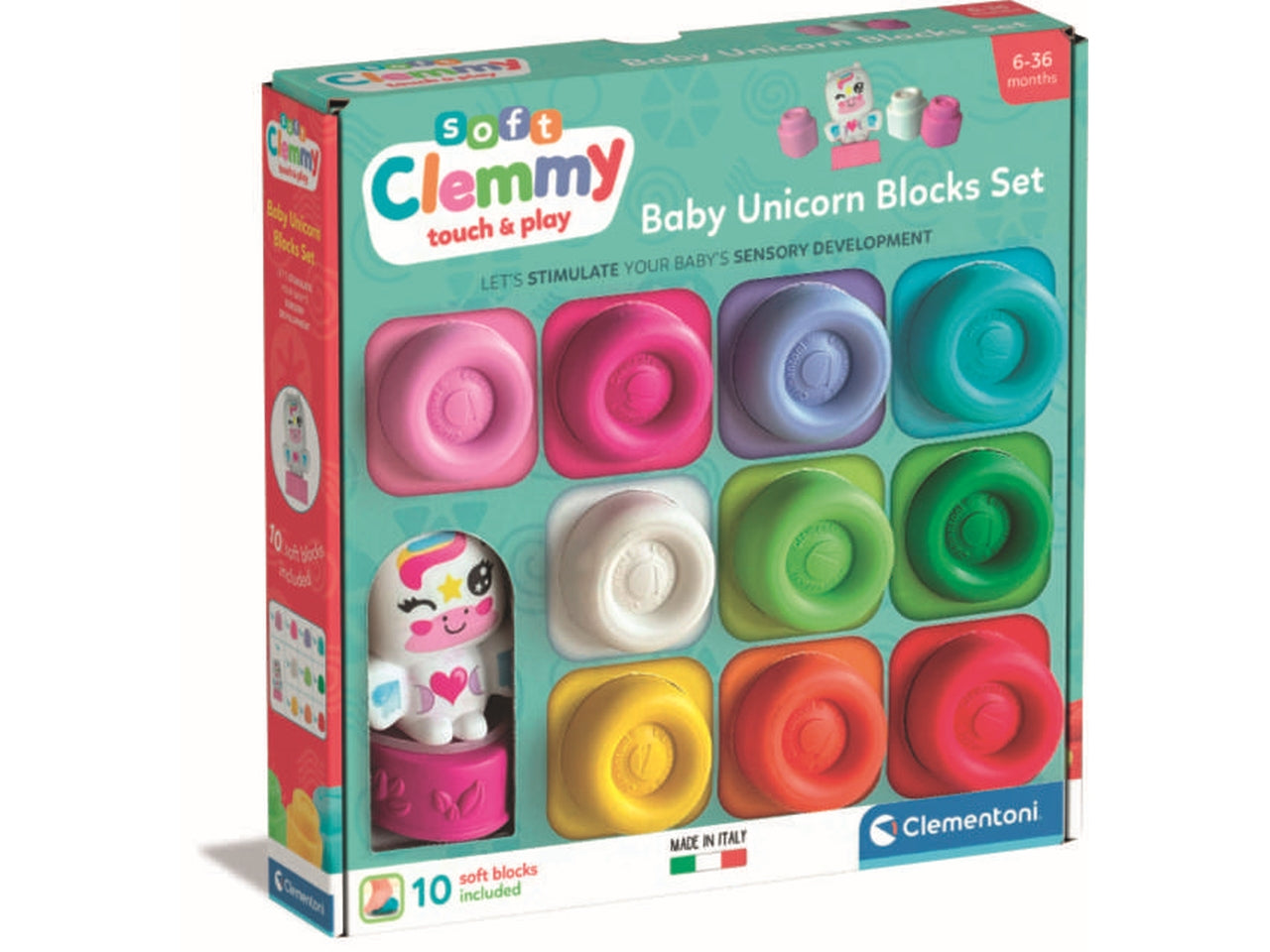 Baby Clementoni Clemmy Unicorn 10 Block Set