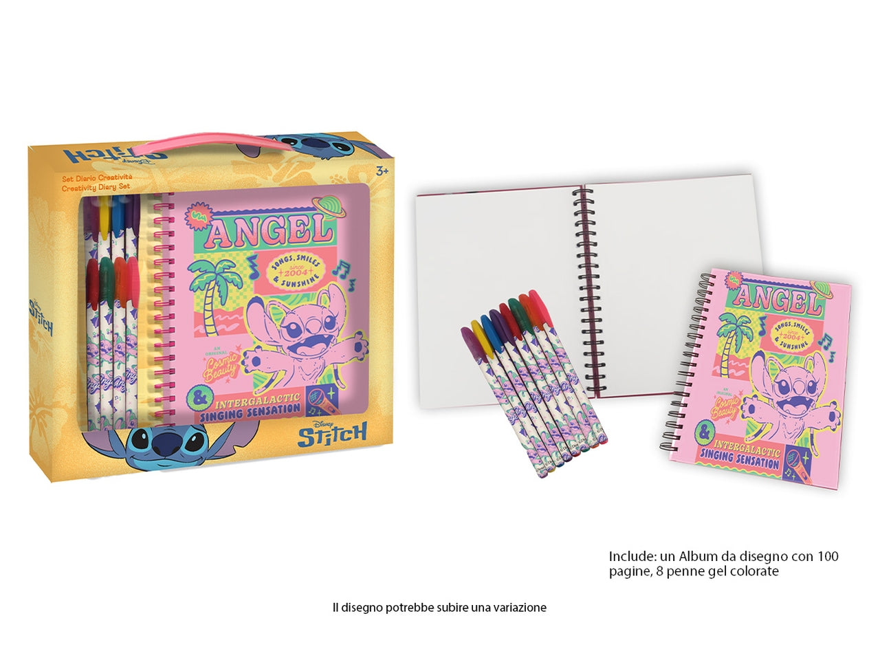 Stitch Set agenda spiralata e penne gel