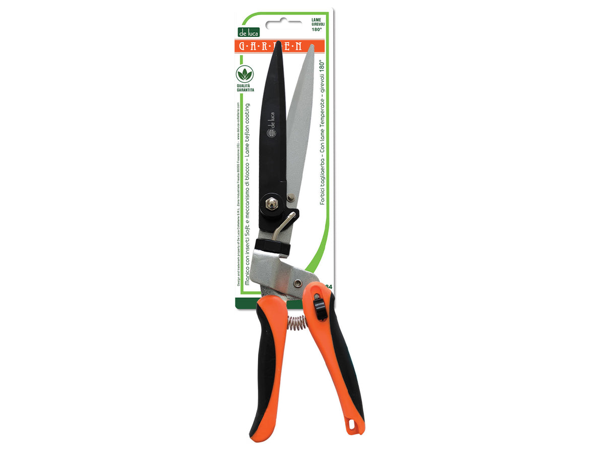 Forbice tagliaerba lame girevole 180 gradi manico bicolore