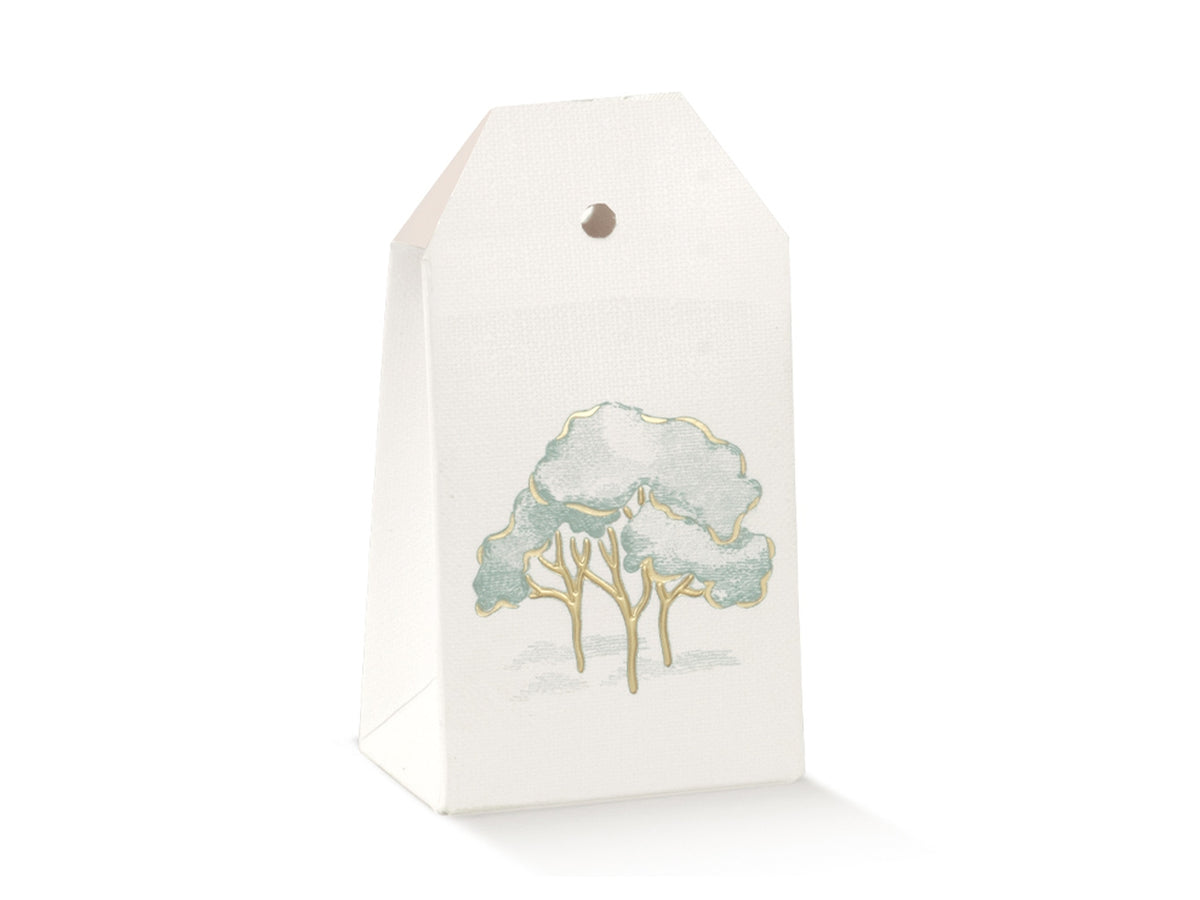 Intrecci verdi scatola tag con stampa 5,5x3,5x10cm