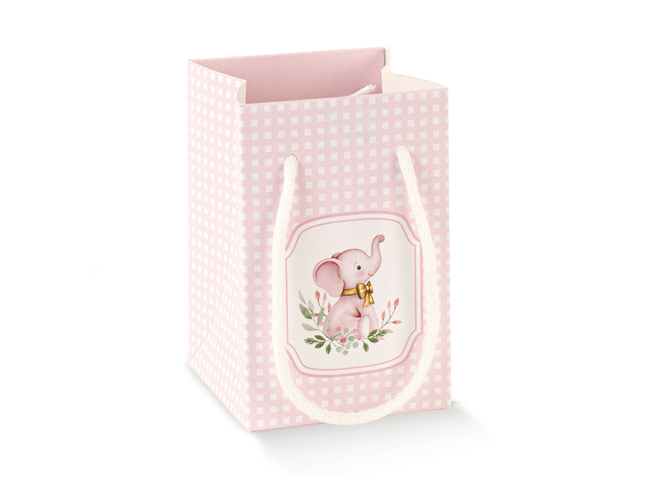 Elefantino rosa shopbox 9x9x14cm