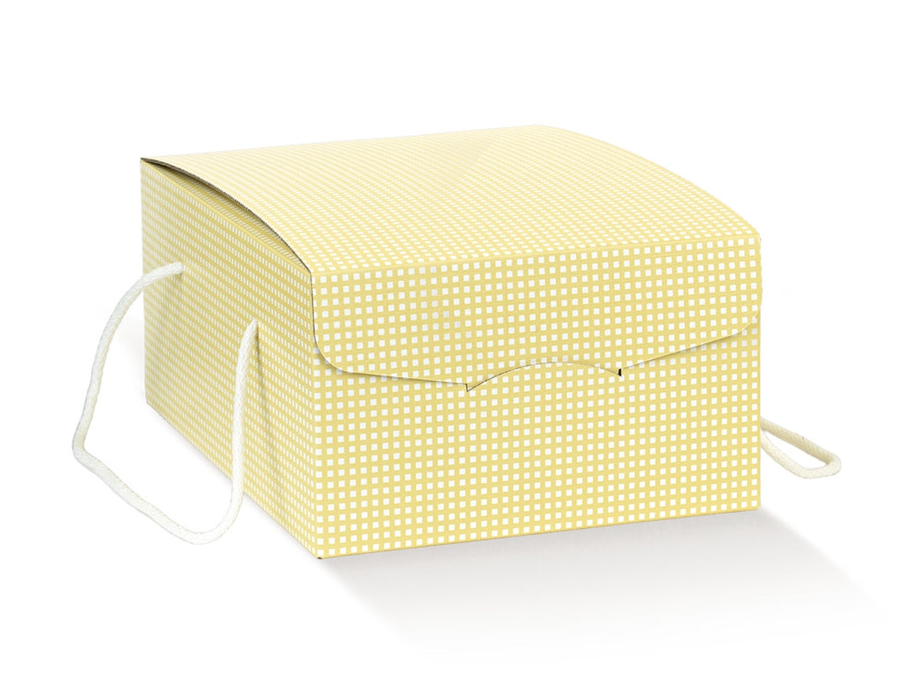 Quadretti giallo scatola segreto con laccetti 33,5x23,5x14cm