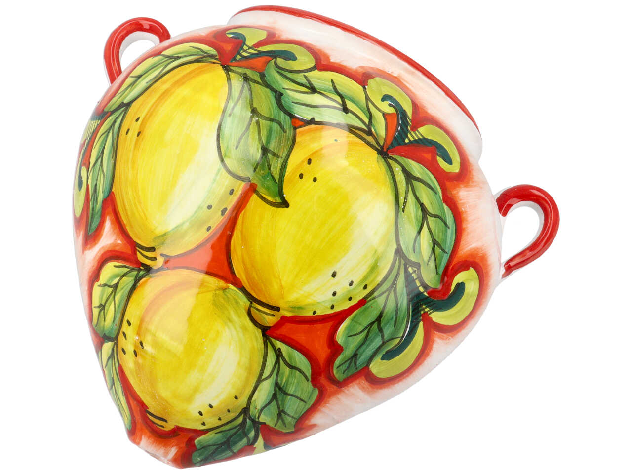 Fioriera bombata dipinta 25cm artigianale