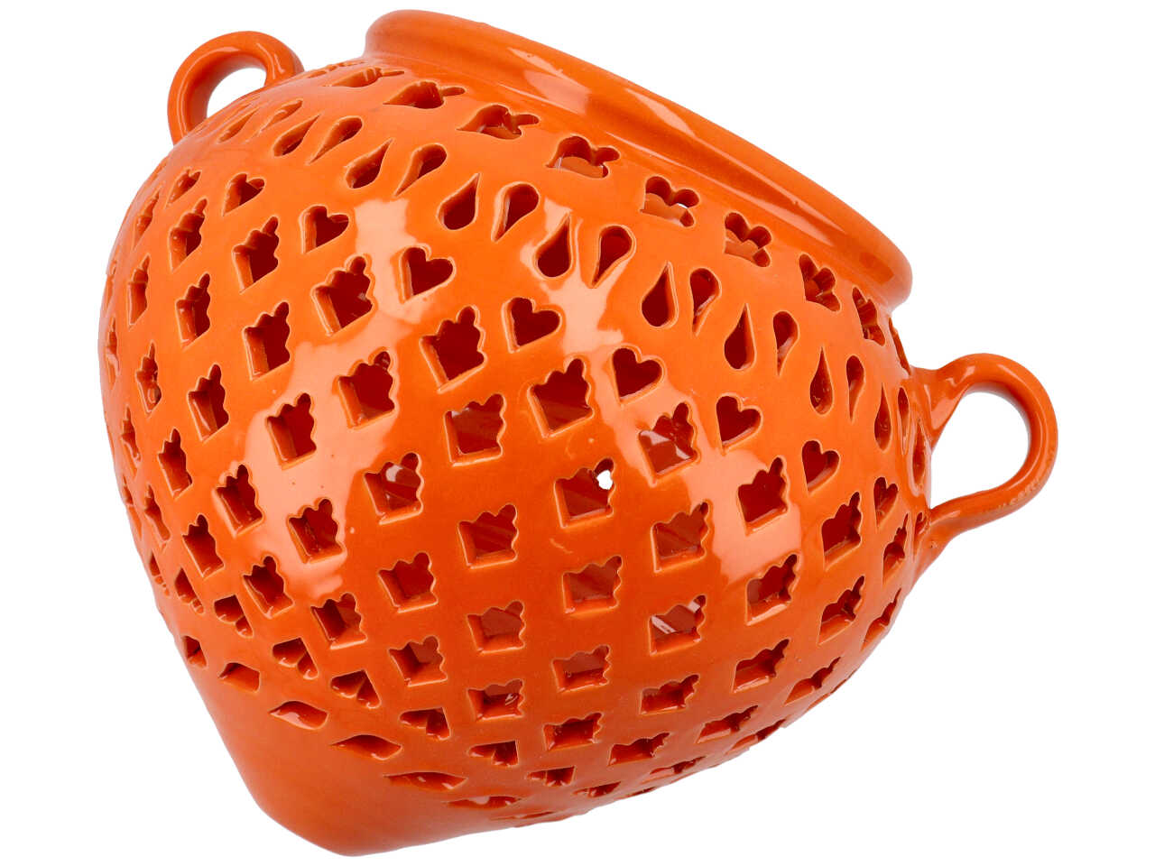 Fioriera bombata traforata 20cm artigianale colori assortiti