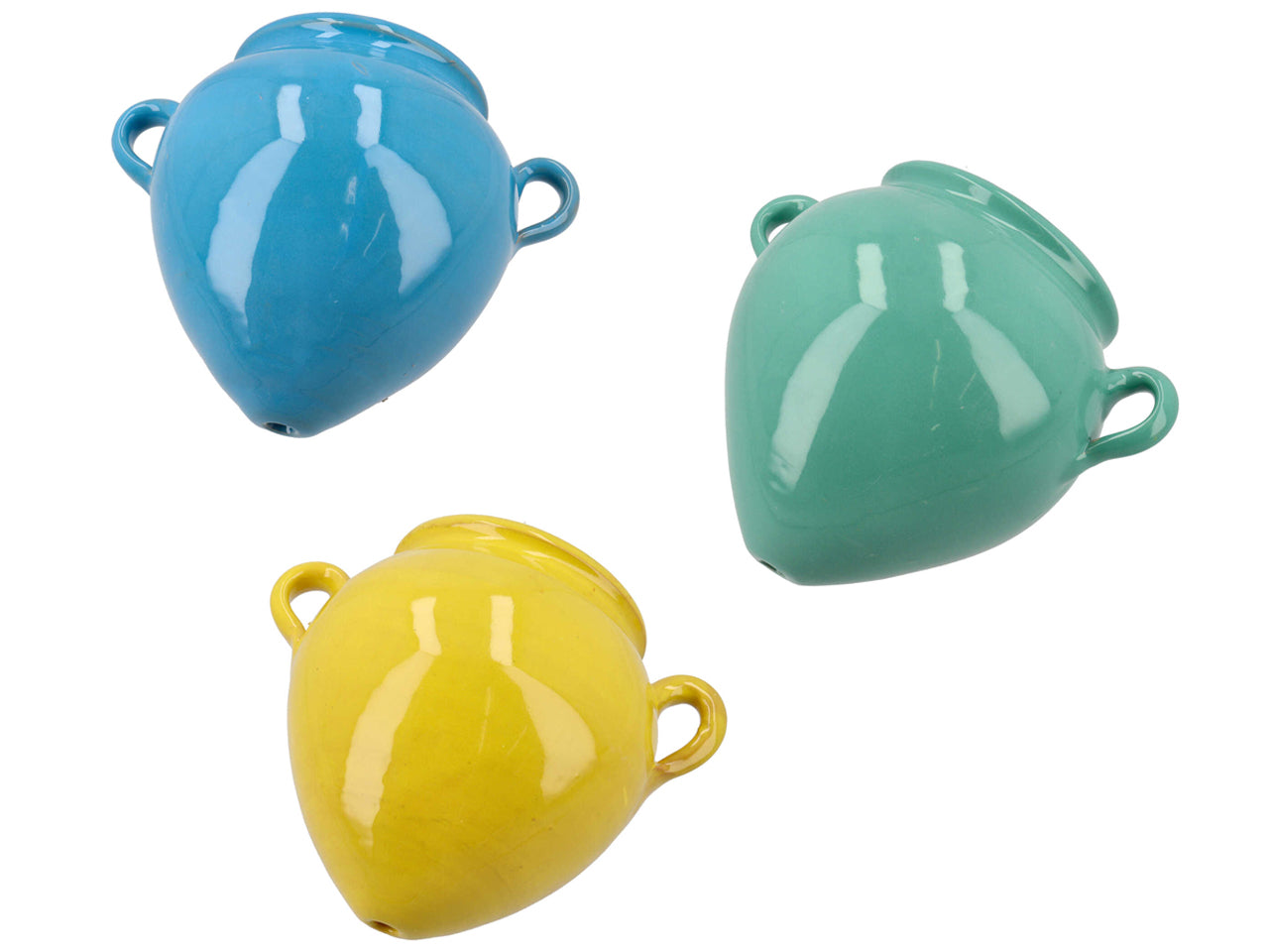 Fioriera bombata chiusa 17cm artigianale colori assortiti