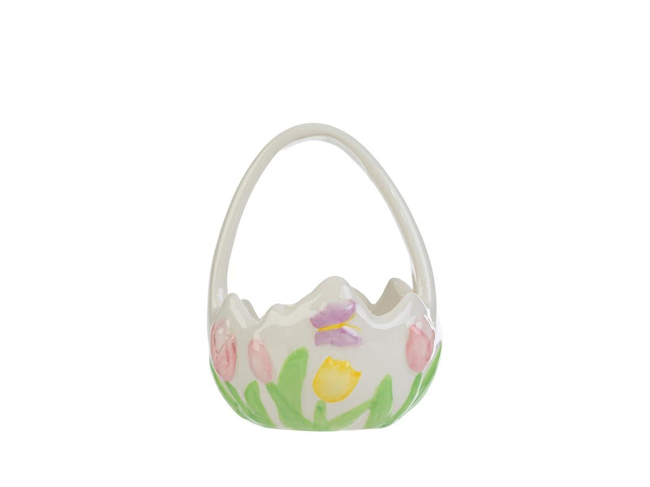 Centrotavola tulipani in porcellana 9,5x9,5xh.12cm