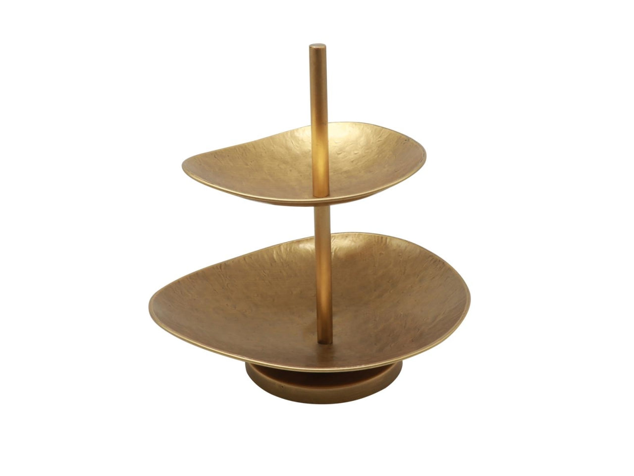 Alzatina in metallo oro 32x27,5xh.33cm