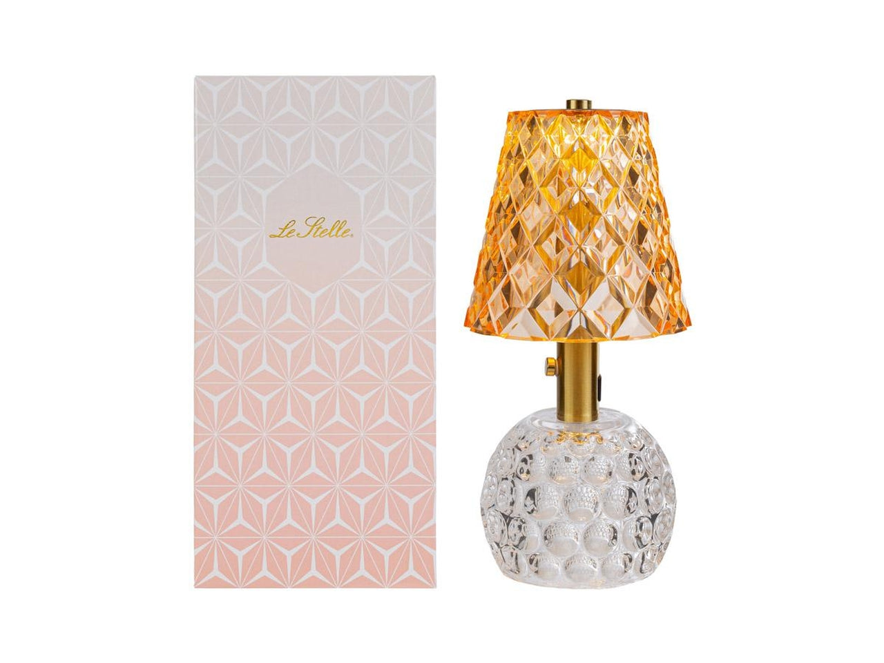 Lampada ambra Eclisse touch led/usb d.13xh.27cm