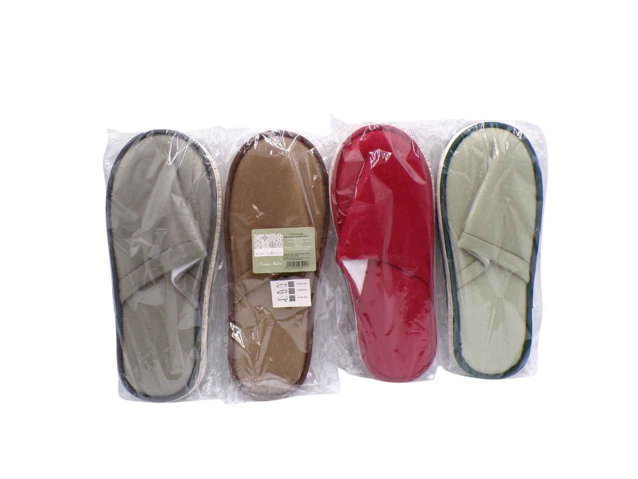Set 2 ciabatte spugna colorate sottile 27x10,5cm in 4 colori assortiti