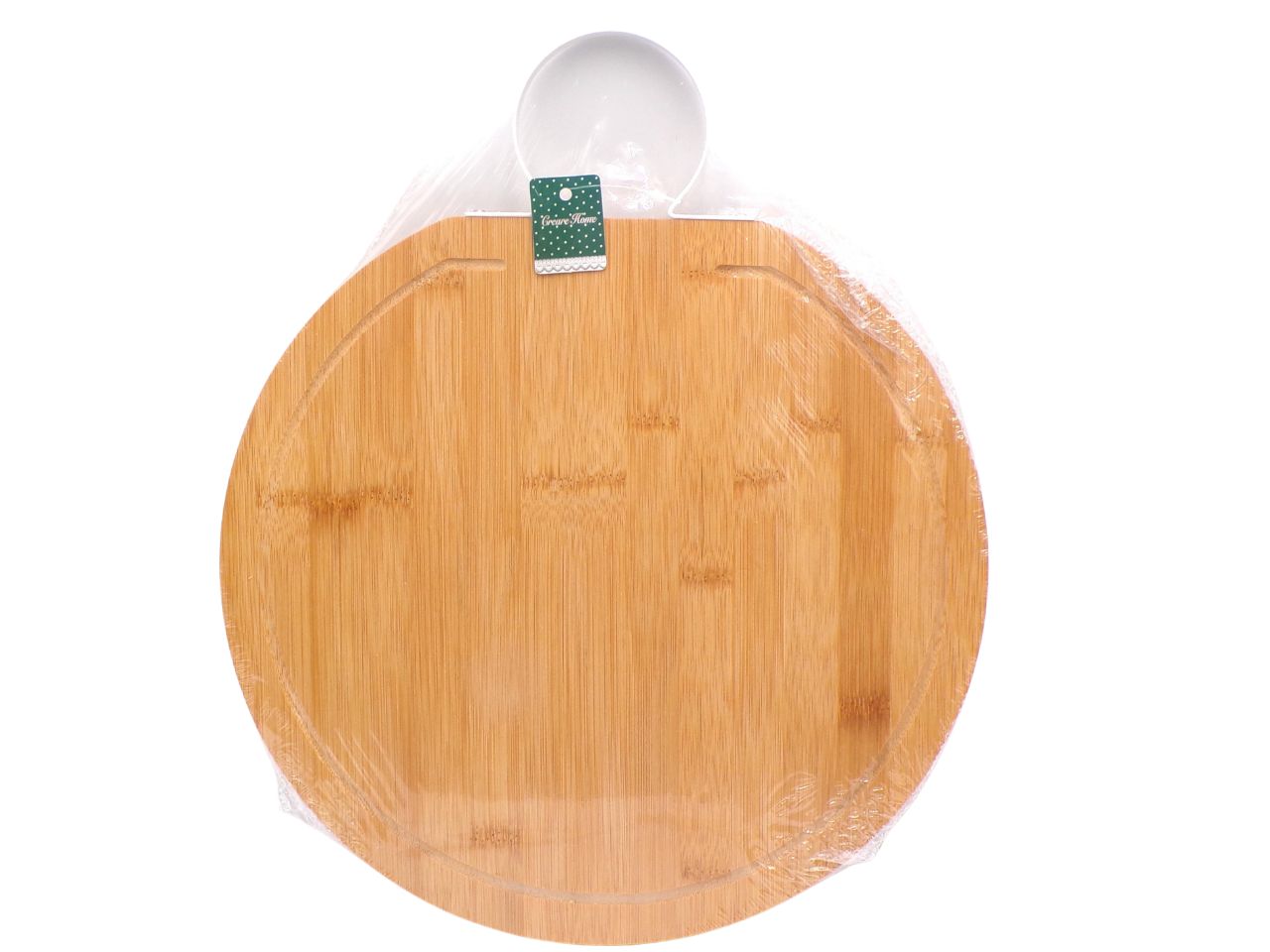 Tagliere in legno 39x33cm con manico rotondo