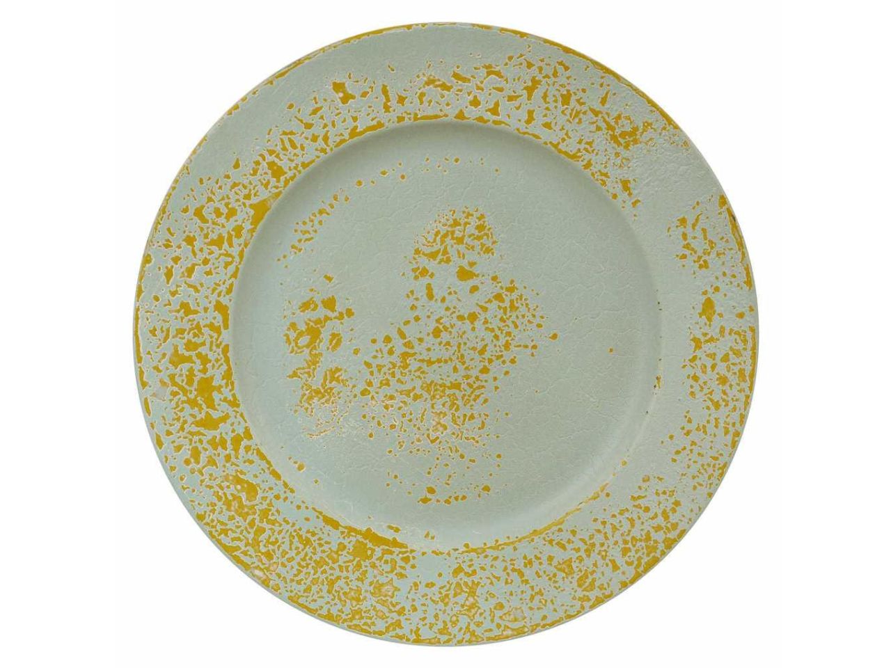 Sottopiatto antichizzato azzurro/crema d.33x2cm