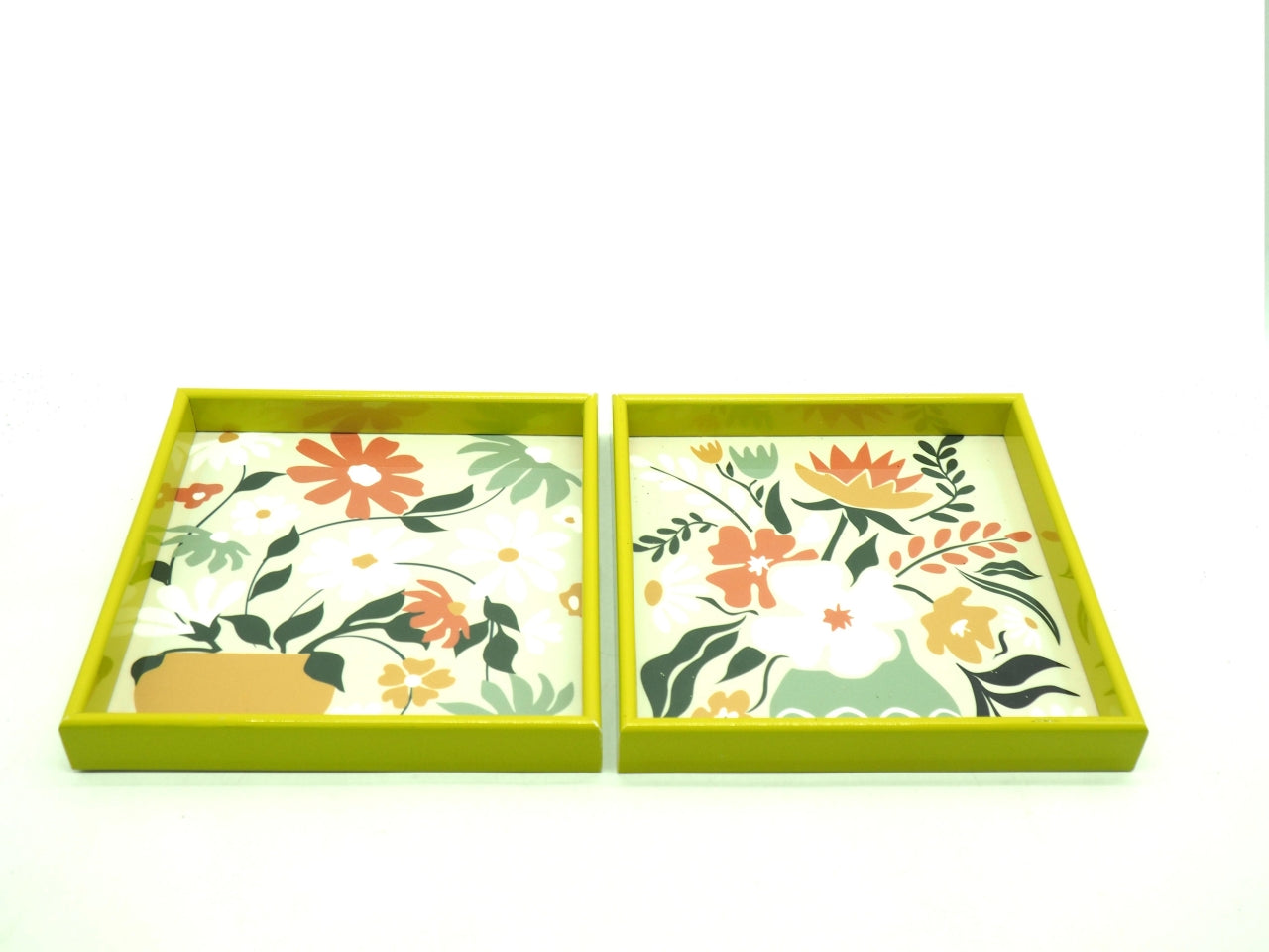 Vassoio mdf quadrato 20x20x3cm flora assortiti