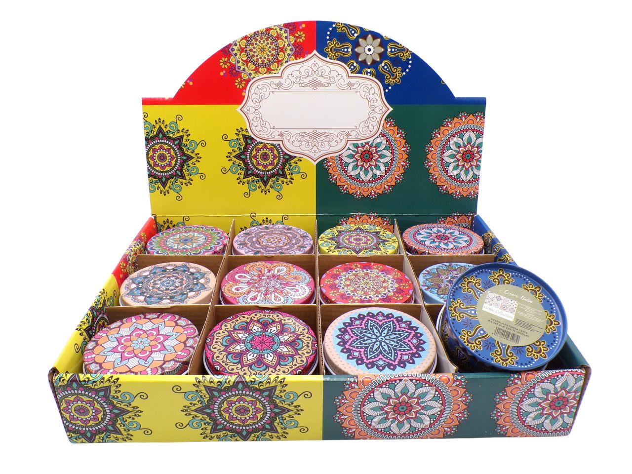 Scatola rotonda latta h.4,5x7,5cm assortiti